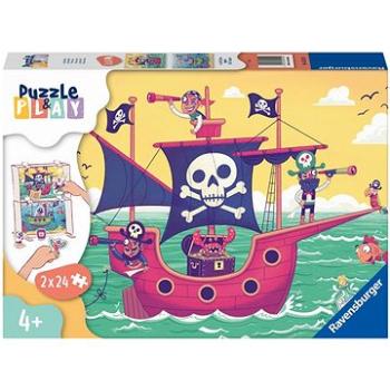 Ravensburger 055920 Puzzle & Play Piráti a zem na dohľad 2× 24 dielikov (4005556055920)