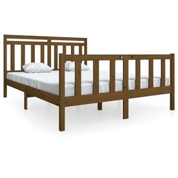 Rám postele medovo hnedý masívne drevo 160 × 200 cm, 3100971