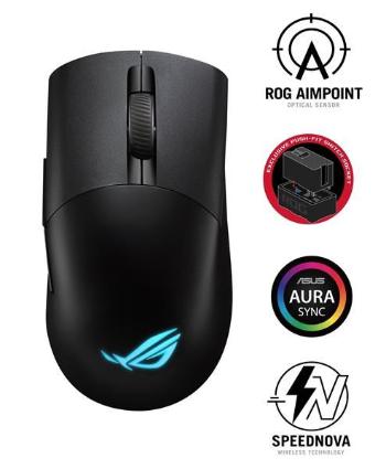 ASUS myš ROG KERIS WIRELESS AIMPOINT (P709), RGB, Bluetooth, čierna