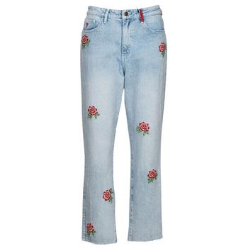 Desigual  Džínsy Slim DENIM_MY FLOWER  Modrá