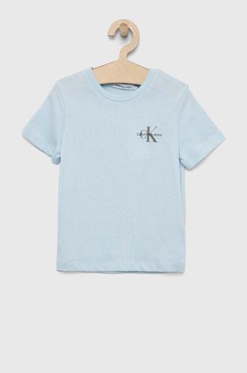 Detské bavlnené tričko Calvin Klein Jeans jednofarebný