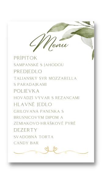 Menu - Green & Gold Zvoľte množstvo: od 61 ks a viac