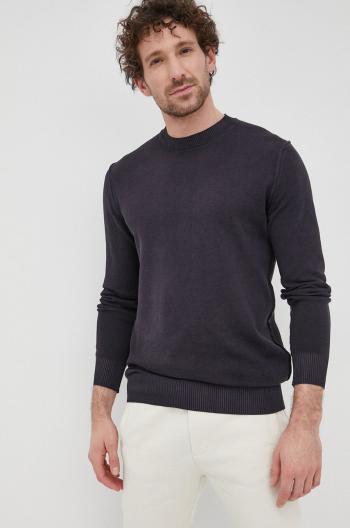 Bavlnený sveter Sisley pánsky, tmavomodrá farba, tenký,