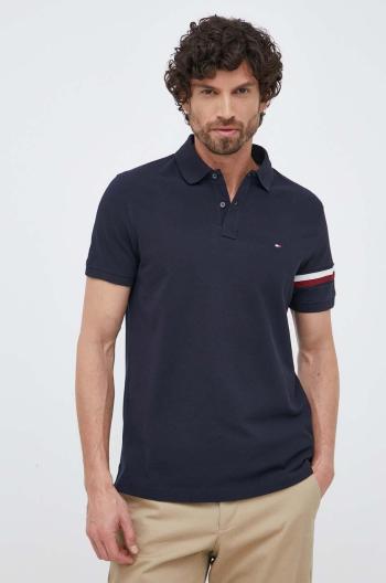 Bavlnené polo tričko Tommy Hilfiger tmavomodrá farba, s nášivkou