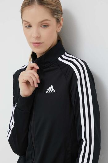 Mikina adidas dámska, čierna farba, s nášivkou