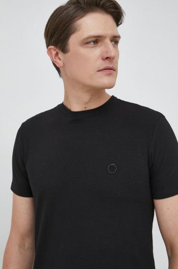 Tričko Trussardi pánske, čierna farba, jednofarebné
