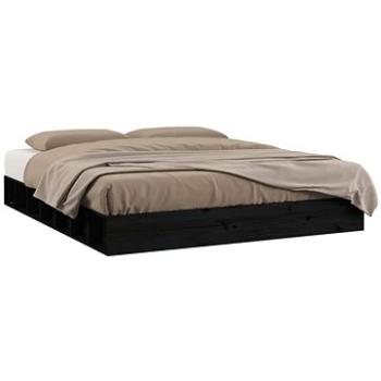 Rám postele čierny 200 × 200 cm masívne drevo, 820660