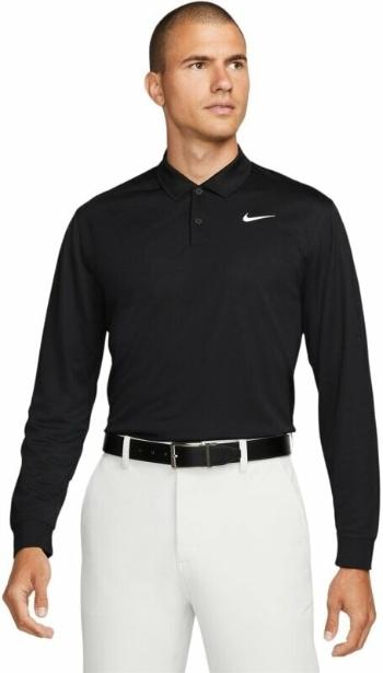 Nike Dri-Fit Victory Solid Mens Long Sleeve Black/White M Polo košeľa