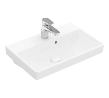 VILLEROY & BOCH - Avento Umývadlo Compact, 550x370 mm, s prepadom, 1 otvor na batériu, alpská biela 4A005501