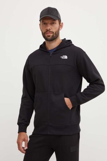 Mikina The North Face M Essential Fz Hoodie pánska, čierna farba, s kapucňou, s nášivkou, NF0A87FBJK31