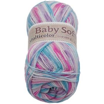 Baby soft multicolor 100 g – 601 biela, ružová, svetlo modrá (6855)