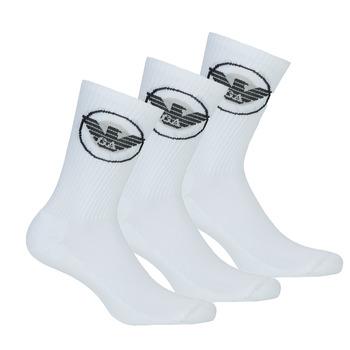 Emporio Armani  Športové ponožky Pack de 3  Biela