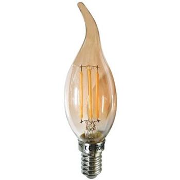 LED Filament žiarovka Candle Flame Amber C35 5 W/230 V/E14/2700 K/620 Lm/360°/Dim (FLAM5WWTIPDIMAM)