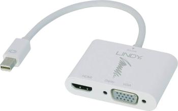 LINDY 41070 Mini-DisplayPort / HDMI / VGA konvertor [1x mini DisplayPort zástrčka - 2x HDMI zásuvka, VGA zásuvka] biela