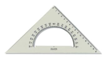 Trojuholník 45/177 s uhlomerom KKO