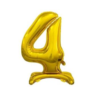 Balón fóliový číslice zlaté  na podstavci , 74 cm – 4 (5902973129564)