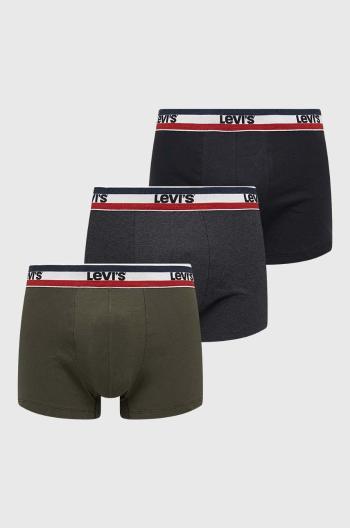 Boxerky Levi's 3-pak pánske, zelená farba