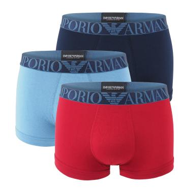 EMPORIO ARMANI - boxerky 3PACK stretch cotton avio & rosso z organickej bavlny - limited edition-M (81-85 cm)