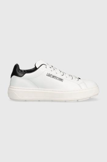 Kožené tenisky Love Moschino Sneakerd Bold 40 biela farba, JA15374G1G