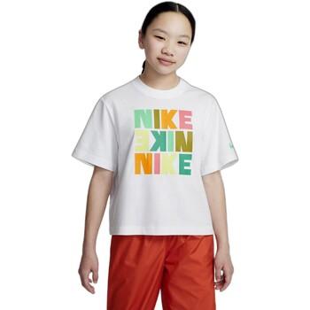 Nike  Tričká s krátkym rukávom CAMISETA NIA  BOXY PRINT DZ3579  Biela