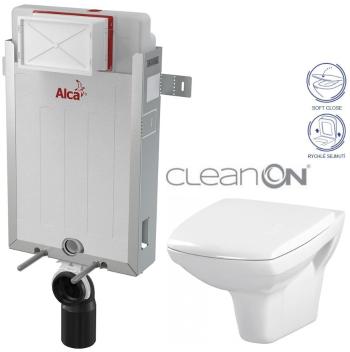 ALCADRAIN Renovmodul - predstenový inštalačný systém bez tlačidla + WC CERSANIT CLEANON CARINA + SEDADLO AM115/1000 X CA2