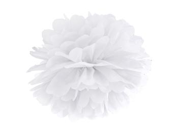 PartyDeco Pompom v tvare bieleho kvetu 35 cm