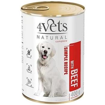 4Vets NATURAL SIMPLE RECIPE s hovädzím mäsom 400 g konzerva pre psov (40645)