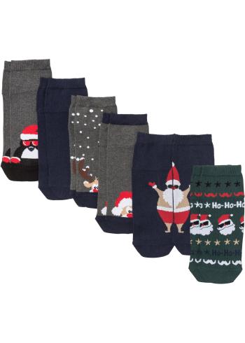Krátke ponožky Vianoce 5+1 (6 ks) bio bavlna