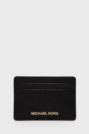 Kožené puzdro na karty MICHAEL Michael Kors dámsky, čierna farba