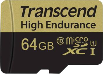 Transcend High Endurance pamäťová karta micro SDXC 64 GB Class 10 vr. SD adaptéru