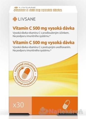 LIVSANE Vitamín C 500 mg s postupným uvoľňovaním 30 cps