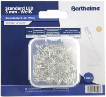 Barthelme  LED sortiment   teplá biela guľatý 3 mm 9000 mcd 25 ° 20 mA 3 V