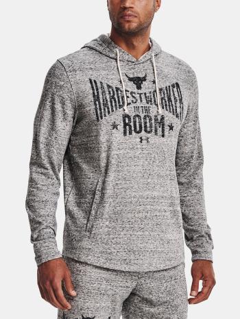 Under Armour UA Project Rock Terry Hoodie Mikina Biela