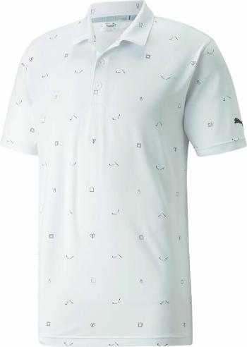 Puma Cloudspun H8 Golf Polo Bright White/Navy Blazer S