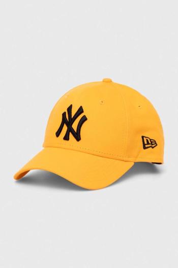 Bavlnená šiltovka New Era oranžová farba, s nášivkou, NEW YORK YANKEES