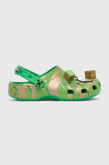 Detské šľapky Crocs MINECRAFT ELEVATED CLOG zelená farba