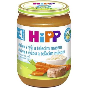 HiPP BIO Mrkva s ryžou a teľacím mäsom od uk. 4. – 6. mesiaca, 190 g (9062300101109)