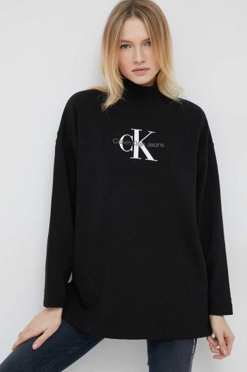 mikina Calvin Klein Jeans dámska, čierna farba, s potlačou