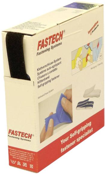 FASTECH® B25-SKL02999910 pásik so suchým zipsom zalepenie hotmelt flaušová časť (d x š) 10 m x 25 mm čierna 10 m