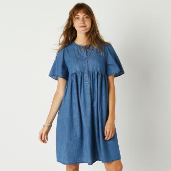 Blancheporte Džínsové rozšírené šaty zapratá modrá 56