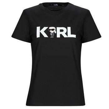Karl Lagerfeld  Tričká s krátkym rukávom IKONIK 2.0 KARL LOGO T-SHIRT  Čierna