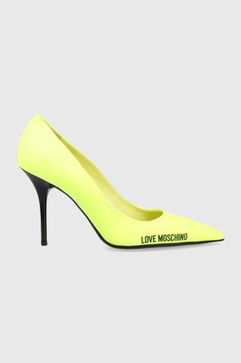 Lodičky Love Moschino Scarpad Spillo 95 žltá farba, JA10089G1G