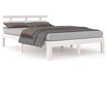 Rám postele biely masívne drevo 150 × 200 cm King Size, 814760