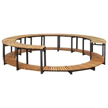 vidaXL Set nábytku k mobilnej vírivke kruhovej (masívne tropické drevo z akácie)
