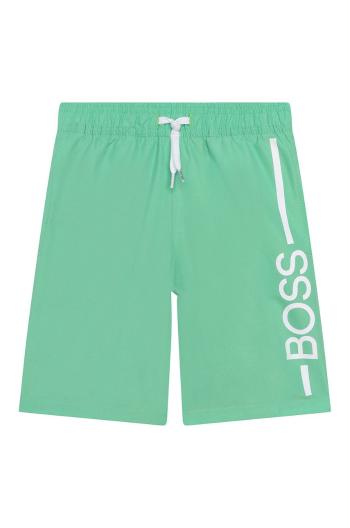 Detské plavkové šortky Boss zelená farba