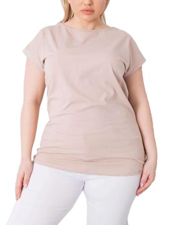 Béžové dámske tričko s krátkymi rukávmi vel. XL