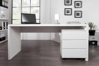 LuxD Kancelársky stôl Barter 160cm biely vysoký lesk - Otvorené balenie 160 cm x 75 cm