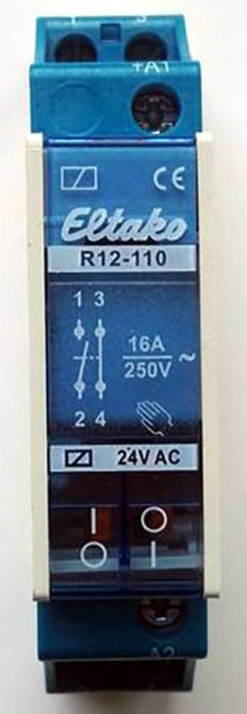 Eltako R12-110-24V spínacie relé Menovité napätie: 24 V Spínací prúd (max.): 8 A 1 spínací, 1 rozpínací  1 ks