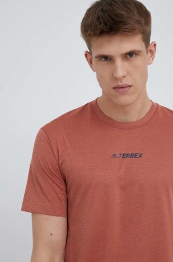 Športové tričko adidas TERREX Multi H53381 oranžová farba, s potlačou