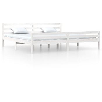 Rám postele biely masívne drevo 180 × 200 cm Super King, 814835